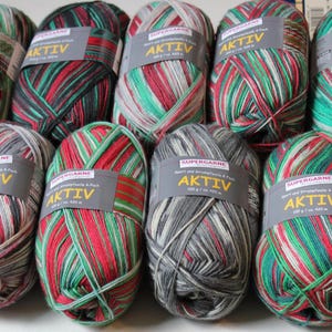 Aktiv Christmas Sock Yarn: 75/25 Superwash, 460 Yards