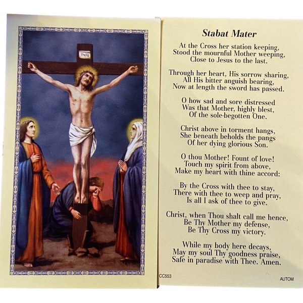 Prayer Card Stabat Mater At The Cross Her Station Keeping No Laminated CC