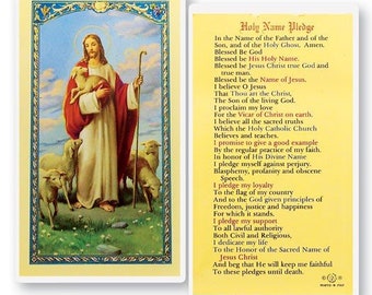 Prayer Card Holy Name Pledge Laminated