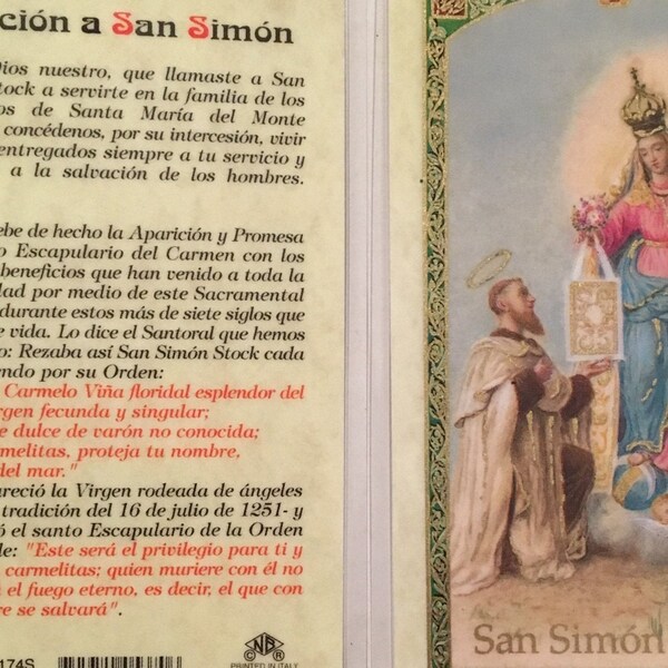 Prayer Card Oracion A San Simon SPANISH Laminated HC-S