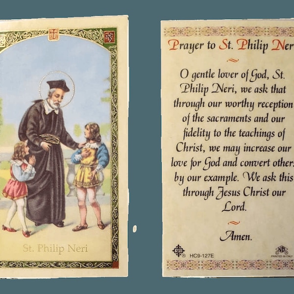St Philip Neri Prayer Card Etsy