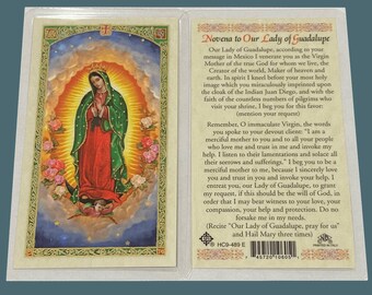 Prayer Card Novena to Our Lady of Guadalupe Laminated English HC9-489E