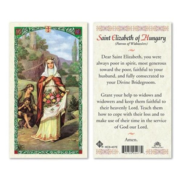 Prayer Card Saint Elizabeth Of Hungary Patron of Widowers Laminated HC-E