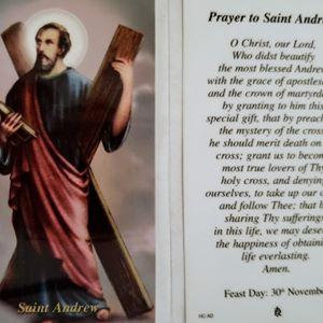 Prayer Card Prayer to Saint Andrew Laminated HCAD Etsy