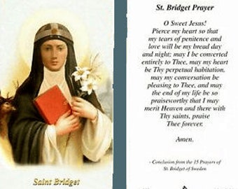 Prayer Card Saint Bridget Prayer Laminated HC-BR