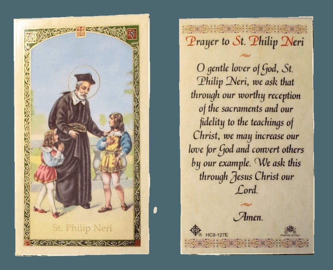 Prayer Card Prayer to Saint Philip Neri Laminated HCE Etsy