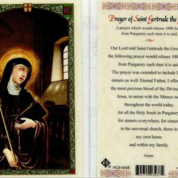 Prayer Card Prayer Of Saint Gertrude The Great Laminated HC-E