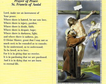 Prayer Card Prayer Of Peace Saint Francis Of Assisi No Laminated AF