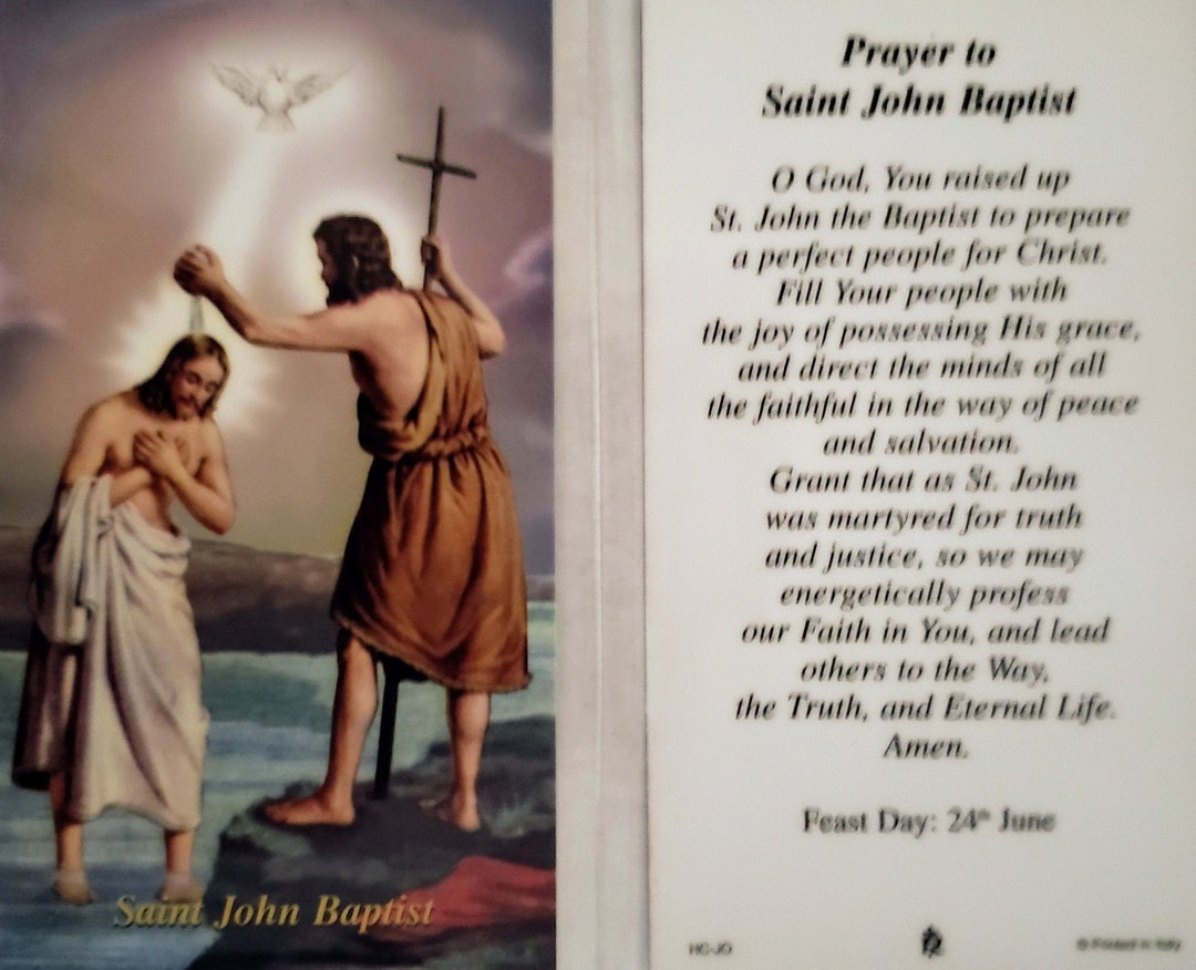Prayer Card Prayer to Saint John Baptist Laminated HCJO Etsy