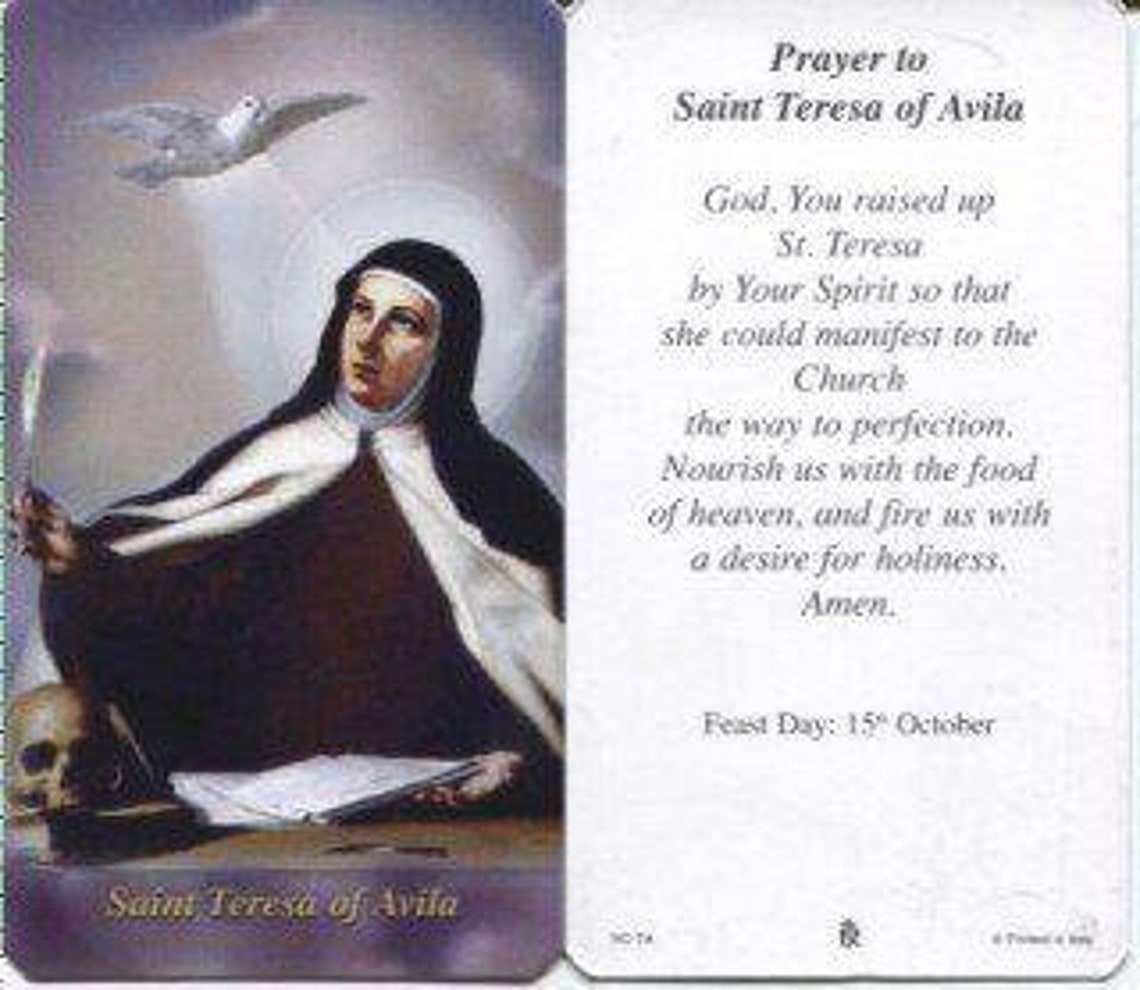 prayer-card-prayer-to-saint-teresa-of-avila-laminated-hc-ta-etsy