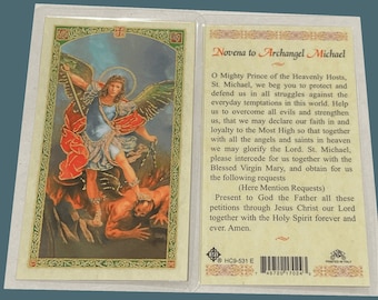 Prayer Card Novena to Archangel Michael Laminated English HC9-531E