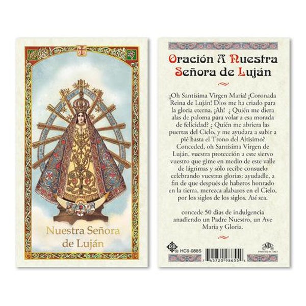 Prayer Card Oracion A Nuestra Senora De Lujan SPANISH Laminated HC-S