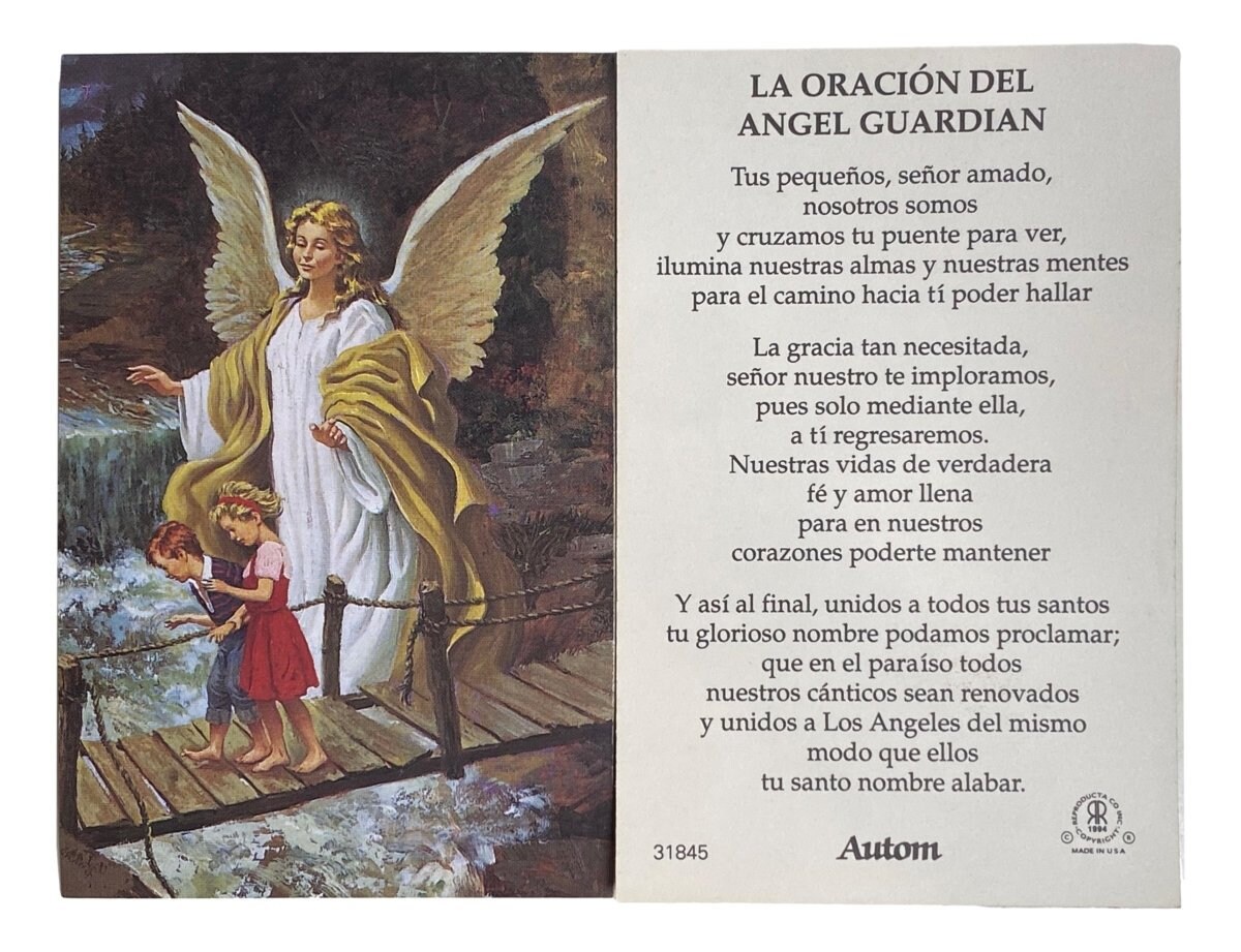 Prayer Card La Oracion Del Angel Guardian Etsy