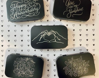 Gift with Love: Engraved Metal Boxes with Lids for Gifting, Gift Cards, Money, Candies, and More