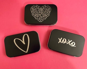Lots of Love Tins: Engraved Metal Boxes with Lids for Gifting, Gift Cards, Money, Candies, Gift in a Box, Anniversary and More