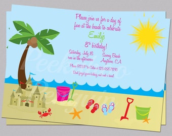 beach invitation etsy