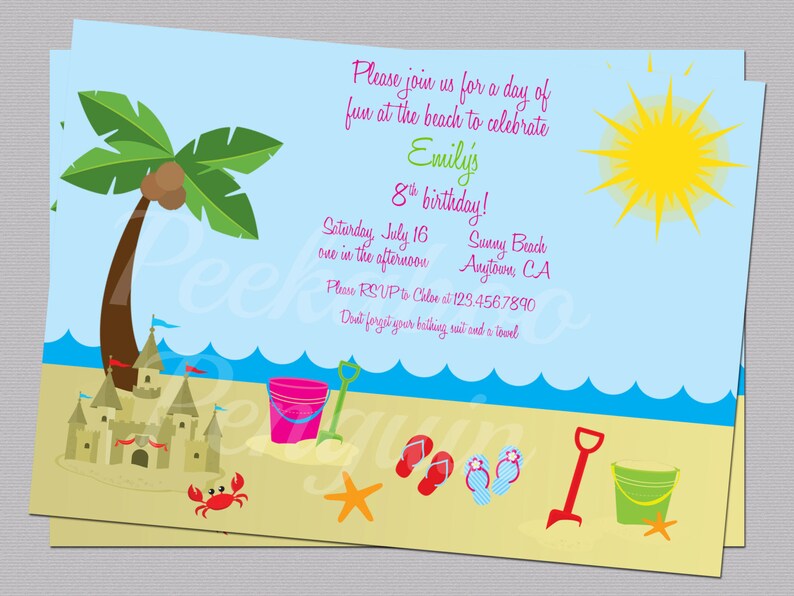 beach-invitations-ocean-birthday-party-invites-kid-s-etsy