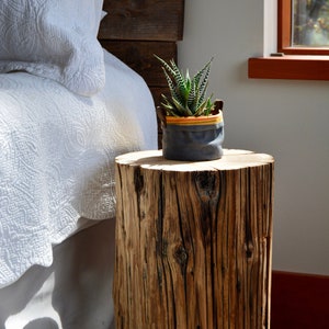 Medium Size- Reclaimed cedar log end tables | Tree stump side table | Plant stand | Sanded