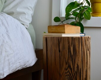 Large Size- Reclaimed cedar log end tables | Tree stump side table | Plant stand | Sanded