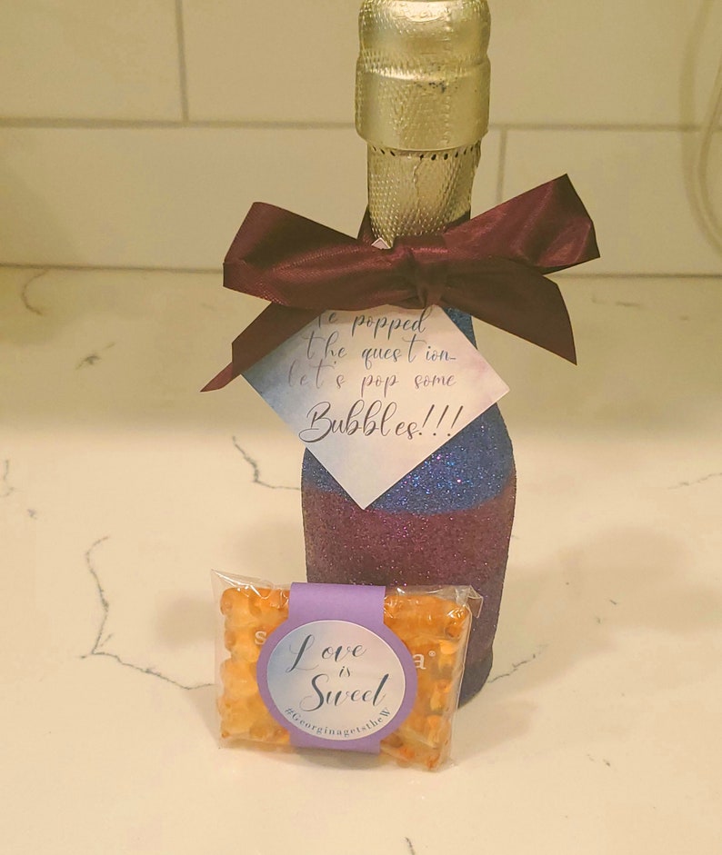 Custom Engagement Announcement Tags 12 pack He popped the question FREE SHIPPING