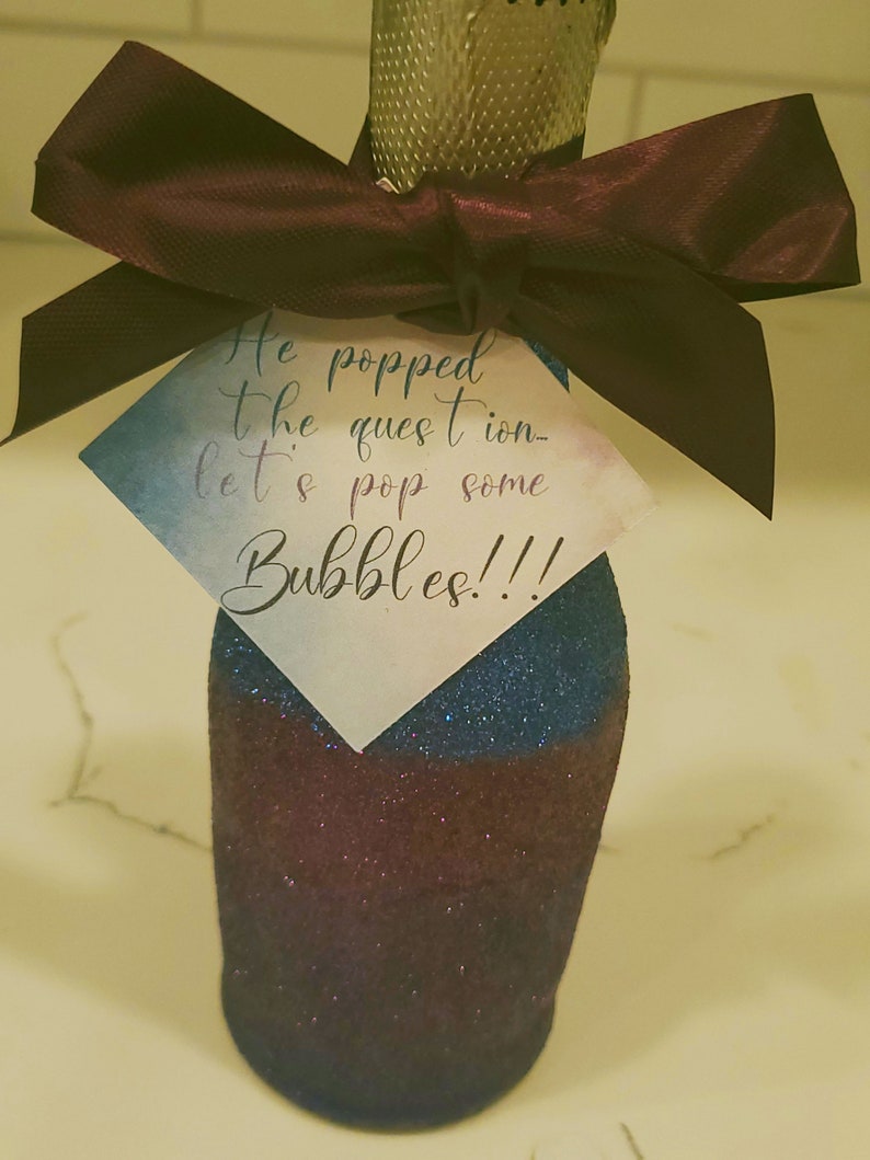 Custom Engagement Announcement Tags 12 pack He popped the question FREE SHIPPING