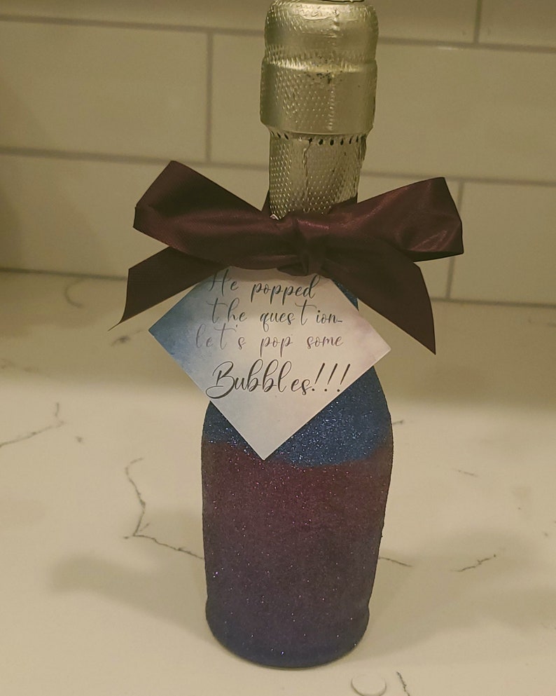 Custom Engagement Announcement Tags 12 pack He popped the question FREE SHIPPING