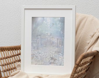Atlantis Rising Print | Luminous mystical art | Mermaid, mintaka, lemuria | Altar artwork