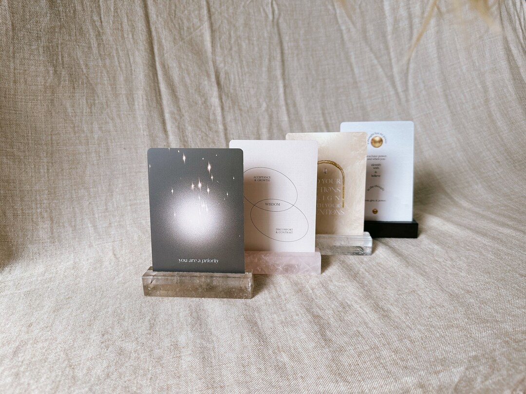 Crystal Card Holder Single Tarot/oracle Rose Clear Smoky Quartz