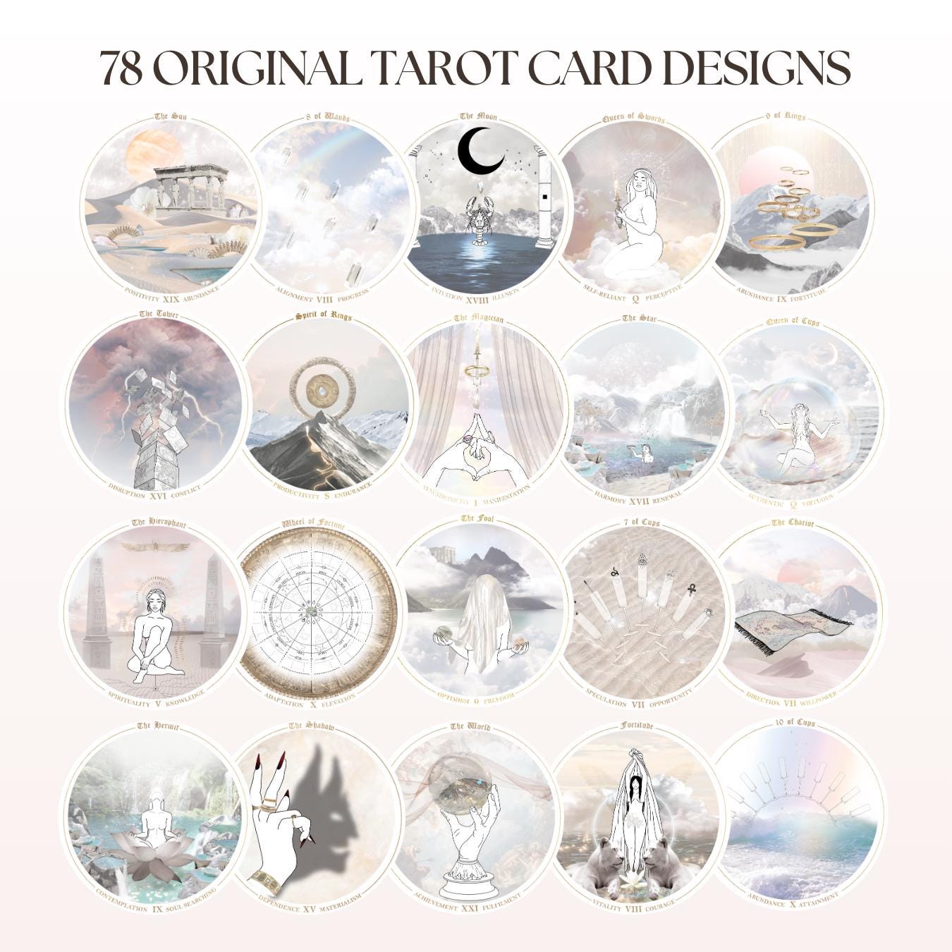 Accurate AF Tarot Deck With Keywords for Beginners, Circle