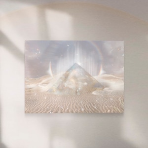 Cosmic Portal Galactic Pyramid | Print | Celestial Luminous Egyptian Artwork