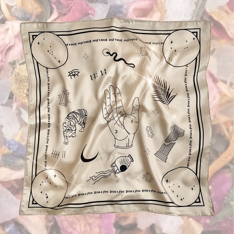 Silk Altar Tarot Cloth Champagne vegan image 2