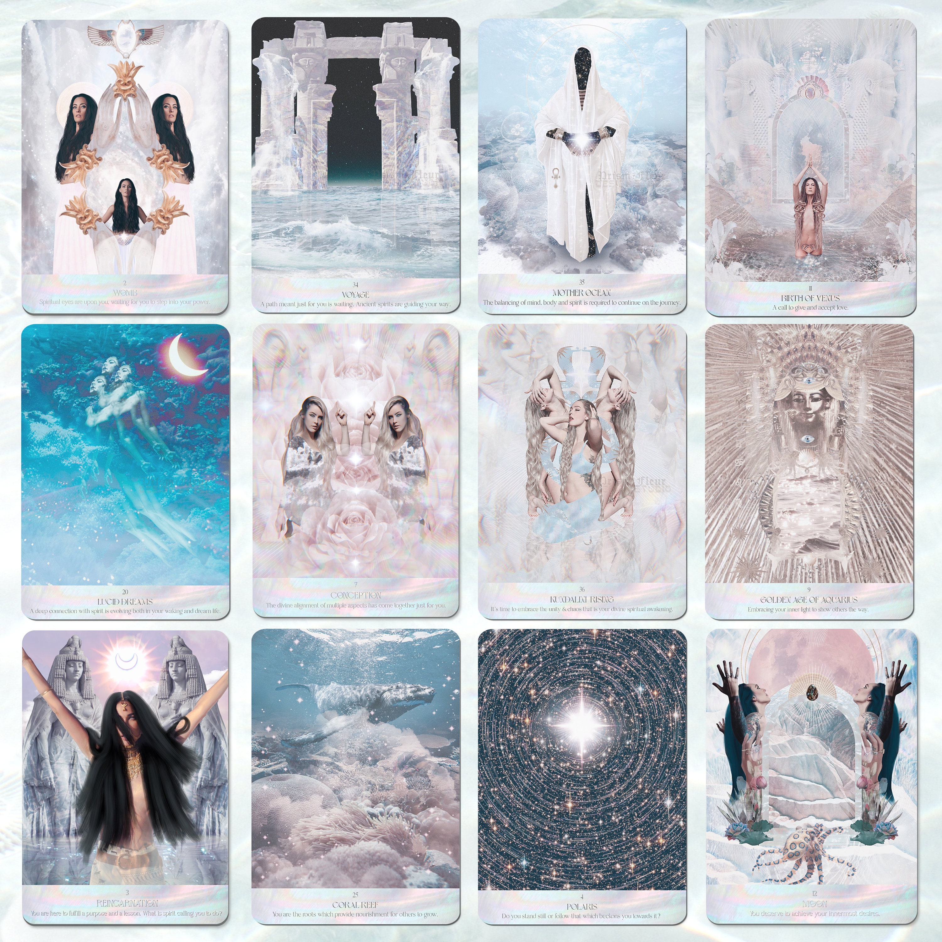 Salt Water Spirit Oracle Deck Oceanic Holographic Oracle - Etsy