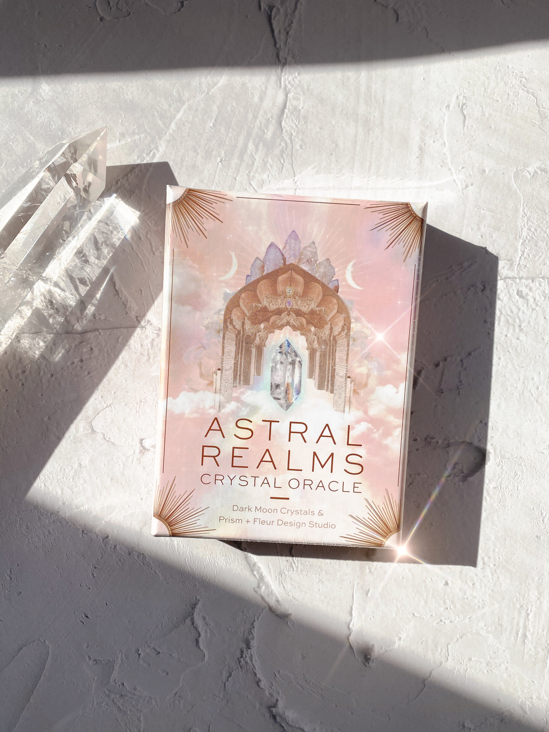 Astral Realms Crystal Oracle Deck | Jeu de Cartes 33 avec Guide Mignon Rose Pastel Deck d'astrologie