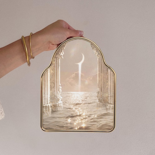 Luna Portal, impression d'arche en laiton doré Moonchild