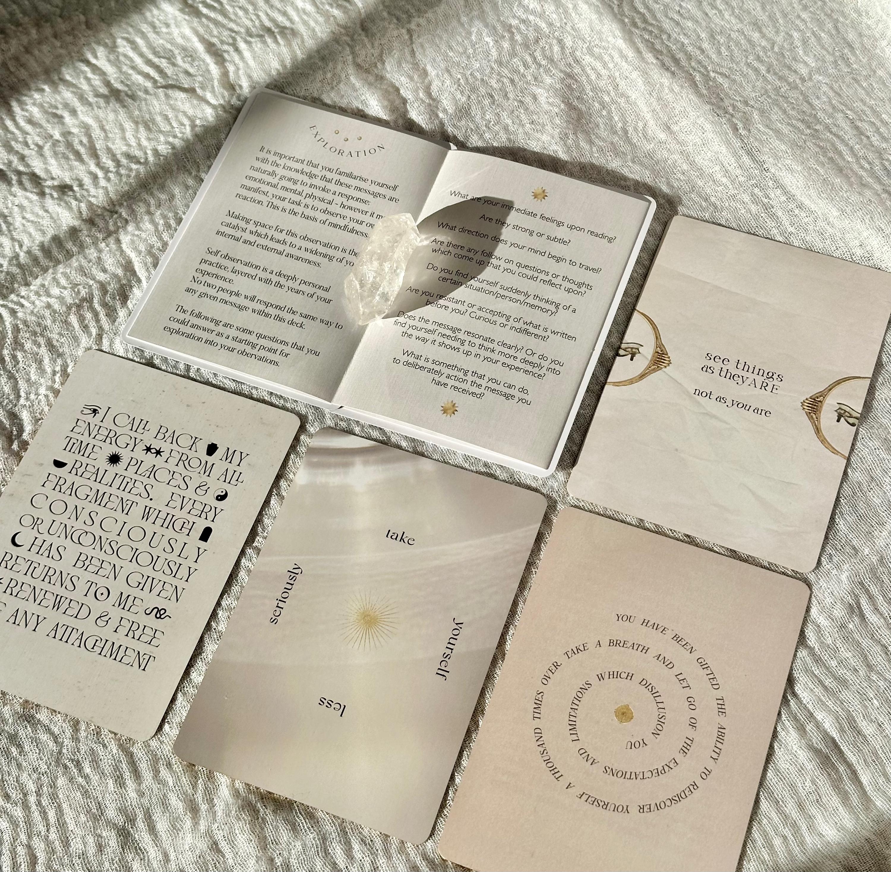 Reflection Mindful Ritual Oracle Cards, Mindset & Affirmation Deck, Daily Quotes, Meditation, Self Awareness