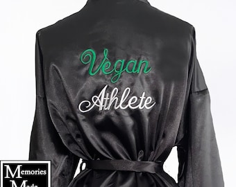 Embroidered Satin Robes for Fitness Competitions, Personalized Robe, Embroidered Robes, Custom Robe