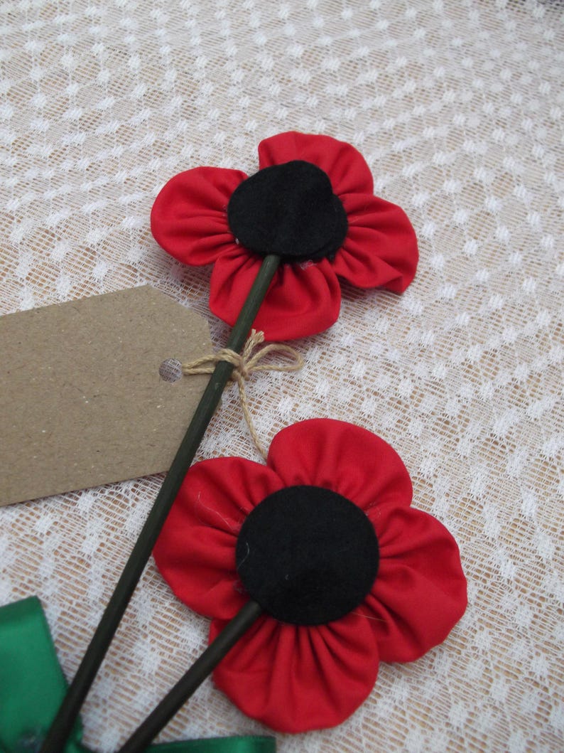 Handmade Fabric Poppy Flower Gift Personalised Birthday Gift