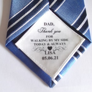 Personalised Wedding Tie Patch Personalized Tie Patch Father Of The Bride Gift Wedding Tie Gift Personalised Plaque