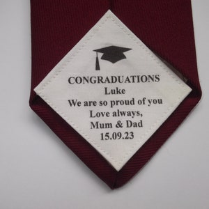 Personalised Graduation Tie Patch Personalized CONGRADUATIONS Tie Patch Gift  Personalised Plaque