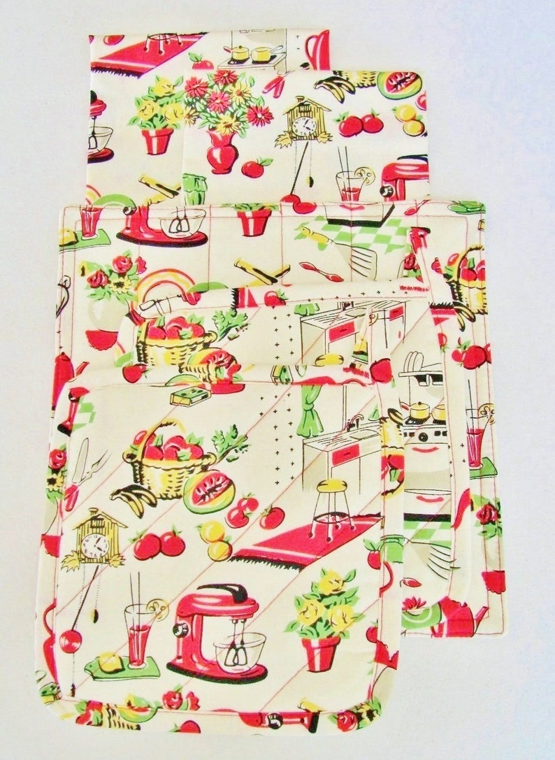 Fifties Retro Kitchen Tea Towels Set of 2 image 6