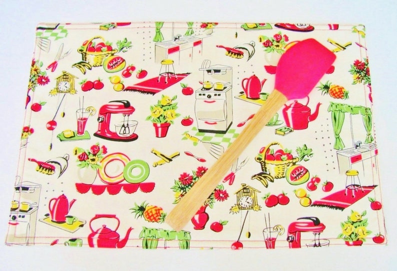 Fifties Retro Kitchen Tea Towels Set of 2 image 5