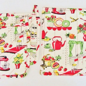 Fifties Retro Kitchen Tea Towels Set of 2 image 7