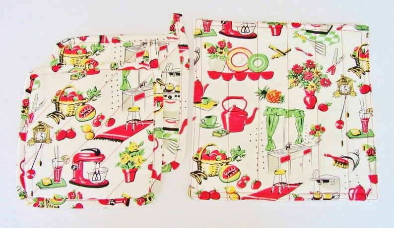 Fifties Retro Kitchen Tea Towels Set of 2 image 7