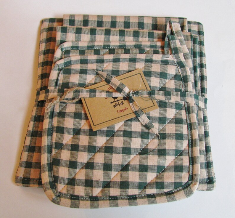 Green/Tan Checkered Table Runner Various Sizes Etsy