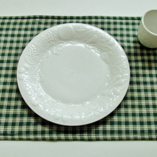 Green Plaid Placemats (Sold Individually)