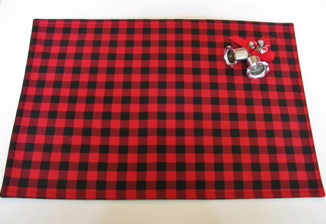 Red and Black Check Placemats sold Individually Etsy