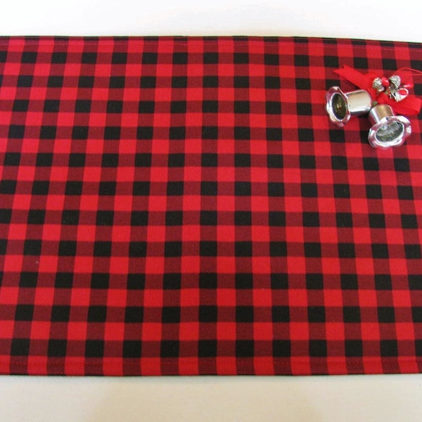 Red Black Placemats Etsy