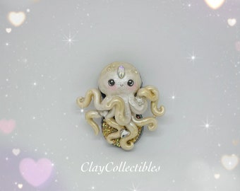 Gold Fantasy Gemstone princess Octopus Magnet