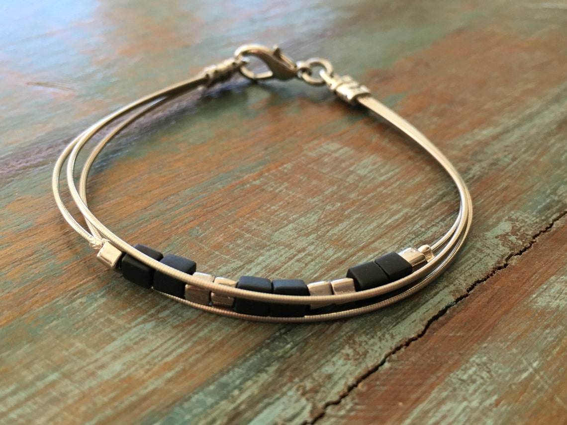 Guitar String Bracelet Recycled Bracelet Music Jewelry Etsy