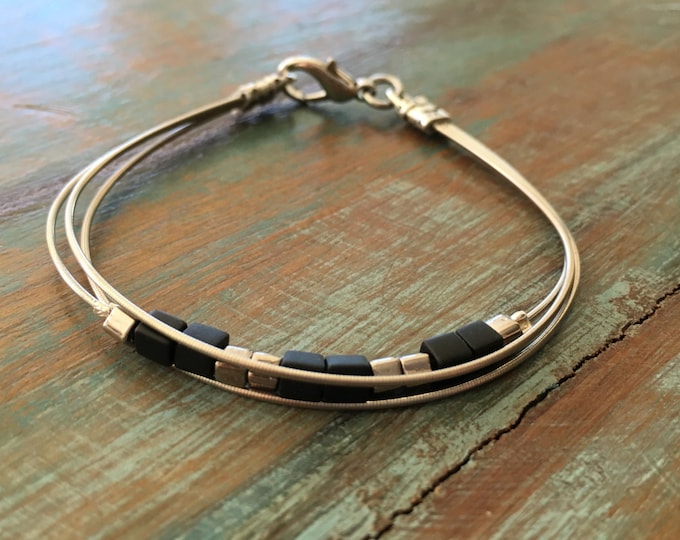 Guitar string bracelet, Recycled bracelet, Music jewelry, Guitar bracelet